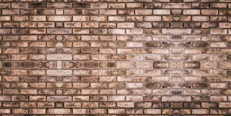Background of brick wall with old texture pattern. Vintage style and grunge retro interior.