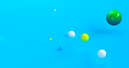 Colorful Minimalist geometrical abstract background, pastel colors, 3D render, trend poster, Illustration.