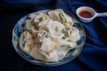 A plate of freshly cooked wonton