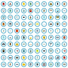 100 library icons set in flat style for any design vector illustration