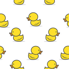 Cute little  yellow Duck seamless pattern