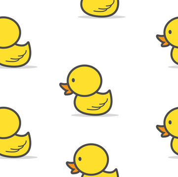 little  yellow Duck seamless pattern