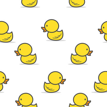 Cute little  yellow Duck seamless pattern