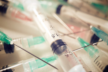 Syringes close up