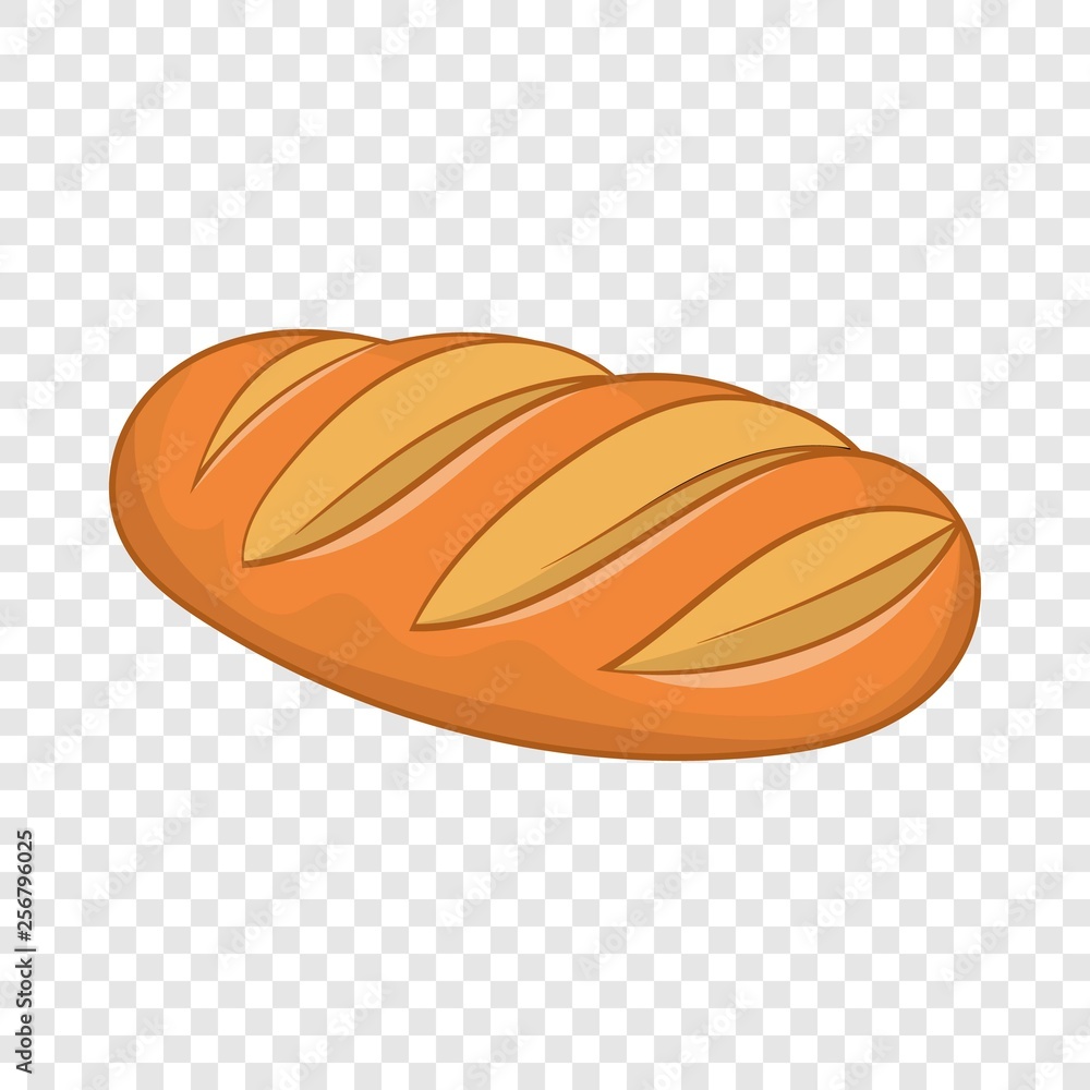 Poster fresh bread icon in cartoon style isolated on background for any web design
