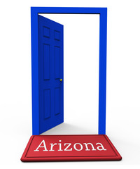 Arizona Real Estate Door Shows Southwestern Property In The Usa 3d Illustration