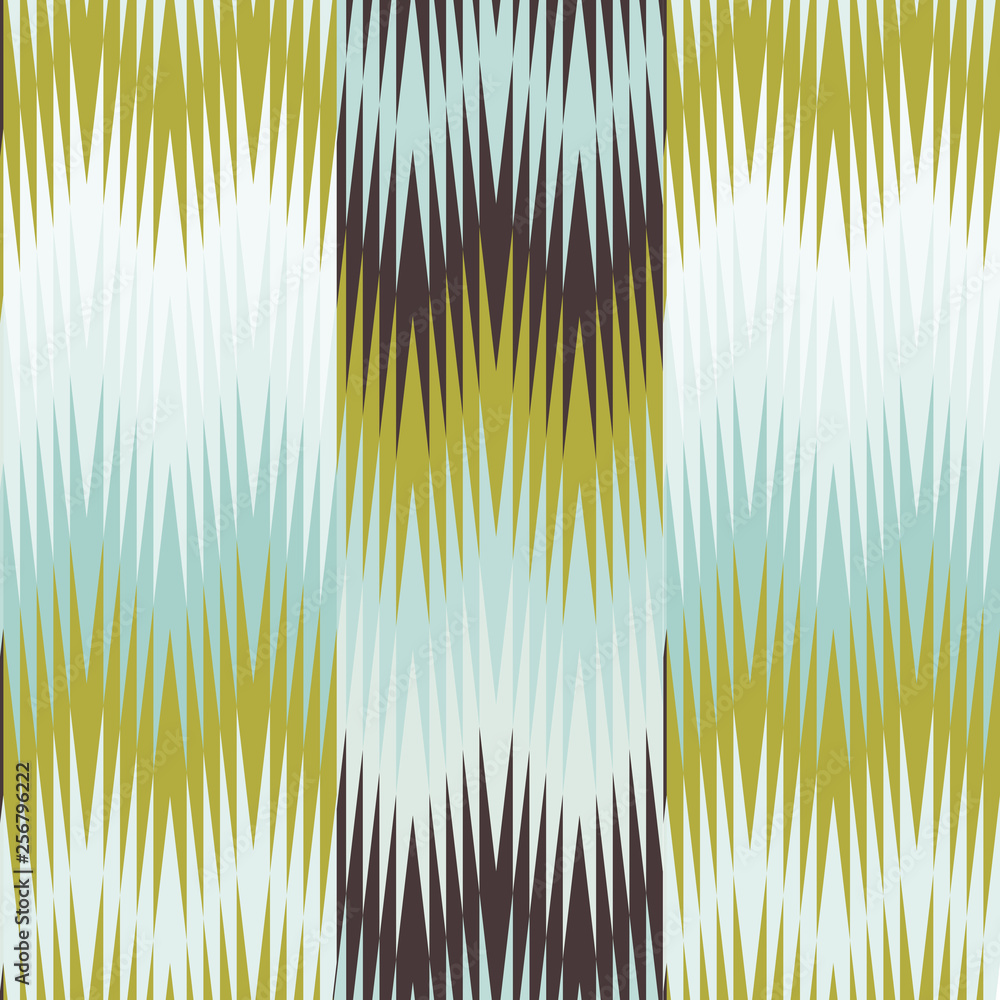 Poster  Geometric background with zig zags  shapes. Vector seamless repeat in retro pastel colors.