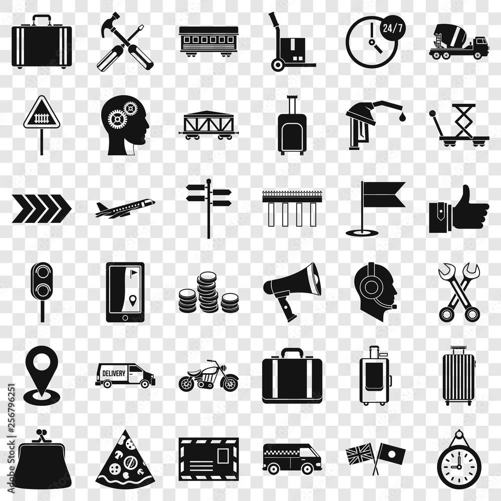 Poster pay for delivery icons set. simple style of 36 pay for delivery vector icons for web for any design