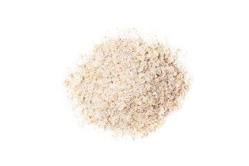 Pearl barley flakes isolated on white background.