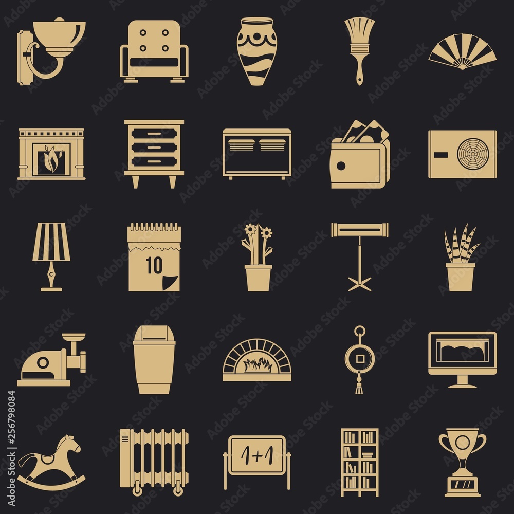 Aufkleber accommodation icons set. simple set of 25 accommodation vector icons for web for any design