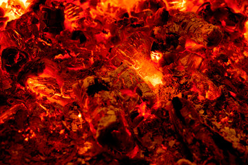 Fototapeta na wymiar View of embers burning.