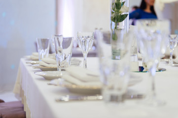 table set for wedding or another catered event
