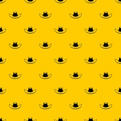 Fototapeta premium Cowboy hat pattern seamless vector repeat geometric yellow for any design