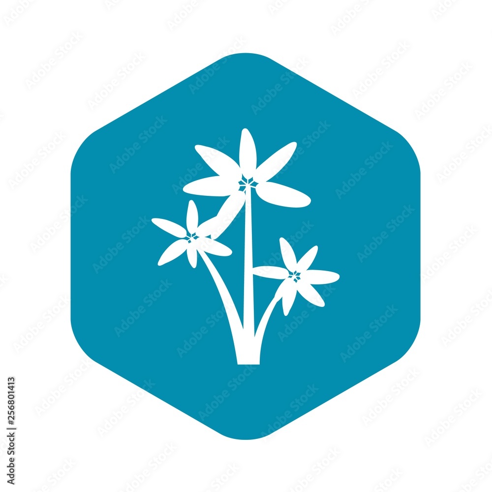 Poster palm tree icon in simple style isolated on white background. flora symbol