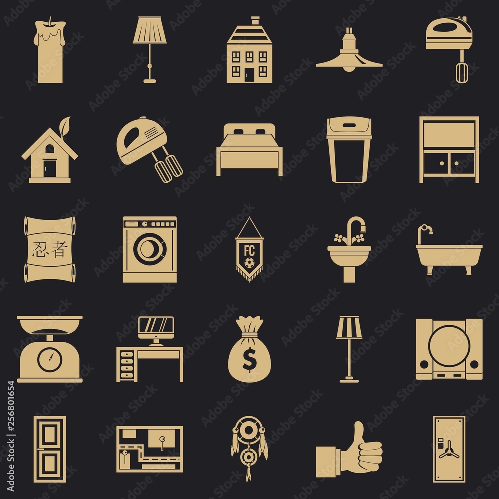 Poster placement icons set. simple set of 25 placement vector icons for web for any design