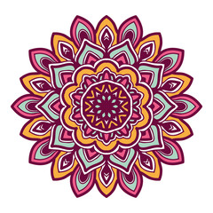 Fototapeta na wymiar colorful mandala flower illustration