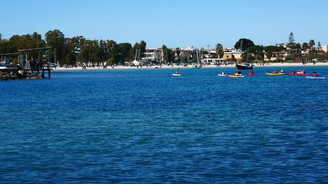 Sea In Sardinia Sport Sailing Surfing Windsurf Kitesurfing Rowing Sup Sailboat Video 4K