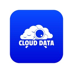 Obraz premium Cloud data icon blue vector isolated on white background