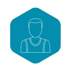 Male avatar profile picture icon. Outline illustration of male avatar profile picture vector icon for web