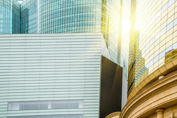 Office windows of skyscrapers in Shanghai