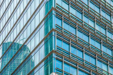 Office windows of skyscrapers in Shanghai