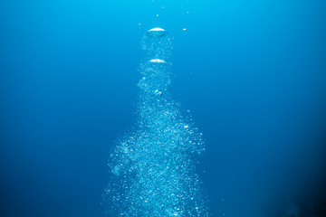 Bubbles from a Scuba diver