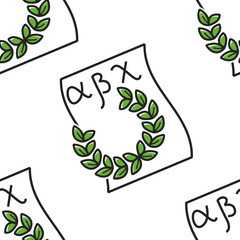 Greek alphabet and laurel wreath seamless pattern paper sheet