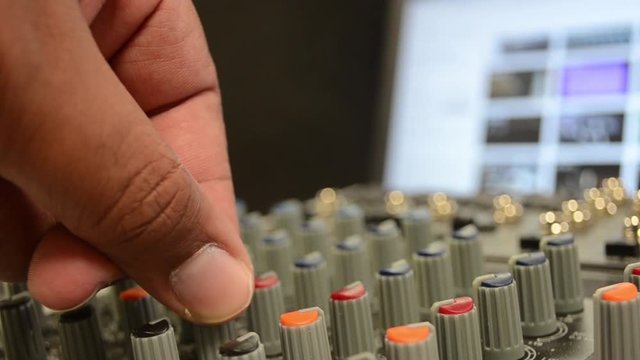 Turning down nobs on audio mixer