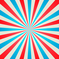 American patriotic background. USA Independence Day. Stripes background with retro rays of light.