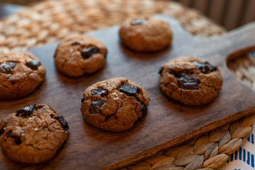 paleo chocolate chunk tahini cookie. salty cookie.