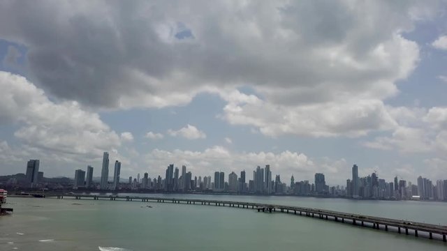 Drone Aerial footage of Panama City sky line
