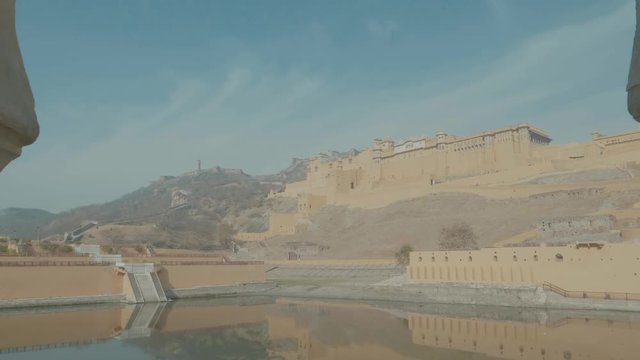 UNESCO World Heritage Amber Fort in Jaipur, Rajasthan India on a sunny day