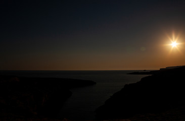 View of Cala Stretta at sunset in the summer season