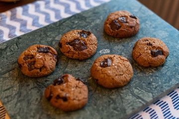 paleo chocolate chunk tahini cookie. salty cookie.