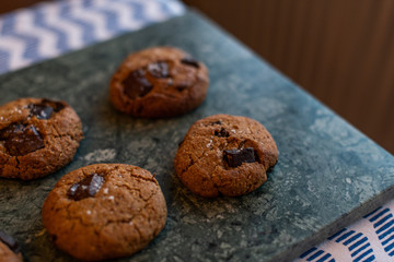 paleo chocolate chunk tahini cookie. salty cookie.