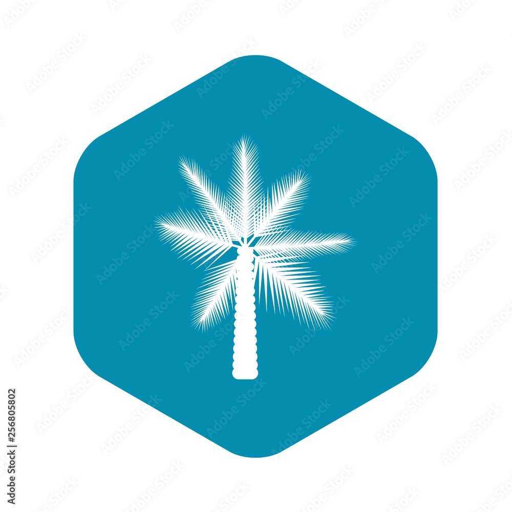 Poster big palm tree icon in simple style isolated on white background. flora symbol