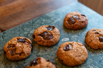 paleo chocolate chunk tahini cookie. salty cookie.