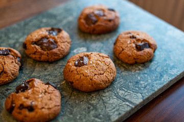 paleo chocolate chunk tahini cookie. salty cookie.