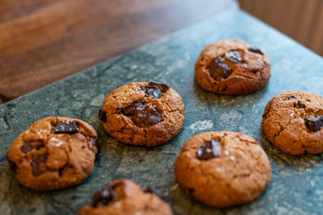 paleo chocolate chunk tahini cookie. salty cookie.