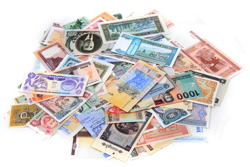 Obraz na płótnie Canvas banknotes from the all world