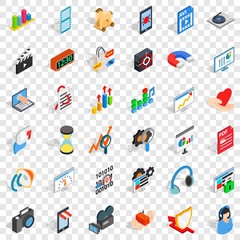 Fototapeta na wymiar Design icons set. Isometric style of 36 design vector icons for web for any design