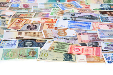 Obraz na płótnie Canvas banknotes from the all world