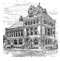 Obraz premium New York city. Engraving illustration