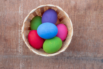 Obraz na płótnie Canvas Close up of colorful Easter eggs