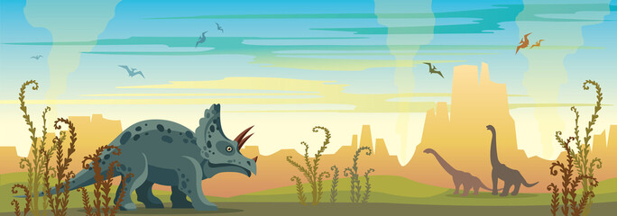 Dinosaurs and prehistoric nature. © Natali Snailcat