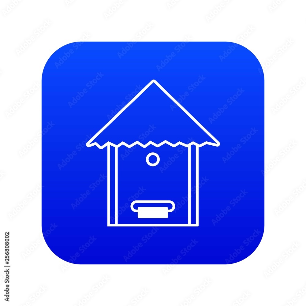 Poster tree beehive icon blue vector isolated on white background