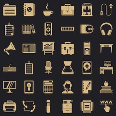 Work briefcase icons set. Simple style of 36 work briefcase vector icons for web for any design