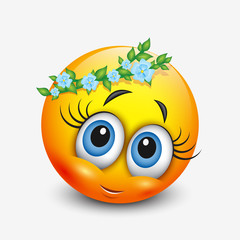 Cute virgo emoticon, emoji - astrological sign - horoscope