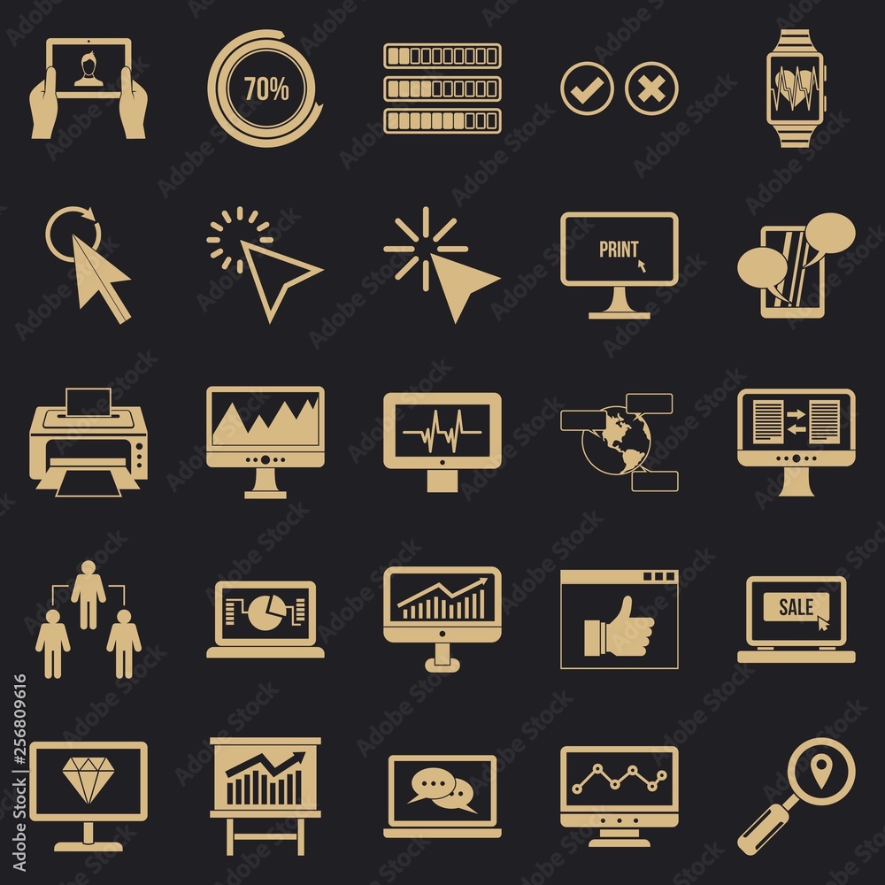 Aufkleber webinar icons set. simple set of 25 webinar vector icons for web for any design
