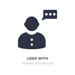 user with speech bubble icon on white background. Simple element illustration from UI concept.